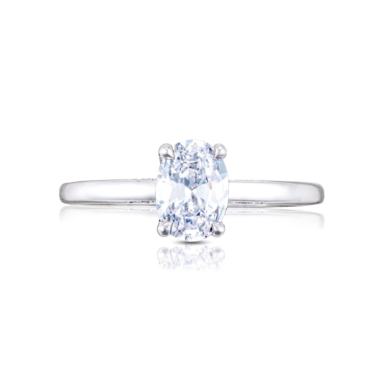 Tacori 0.09 Carat Diamond Simply Tacori Semi- Mount Platinum Engagement Ring Size 6.5
*Setting only, center stone not included